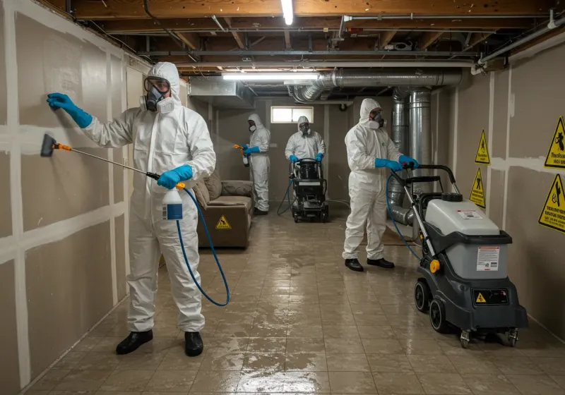 Basement Moisture Removal and Structural Drying process in Danielsville, GA
